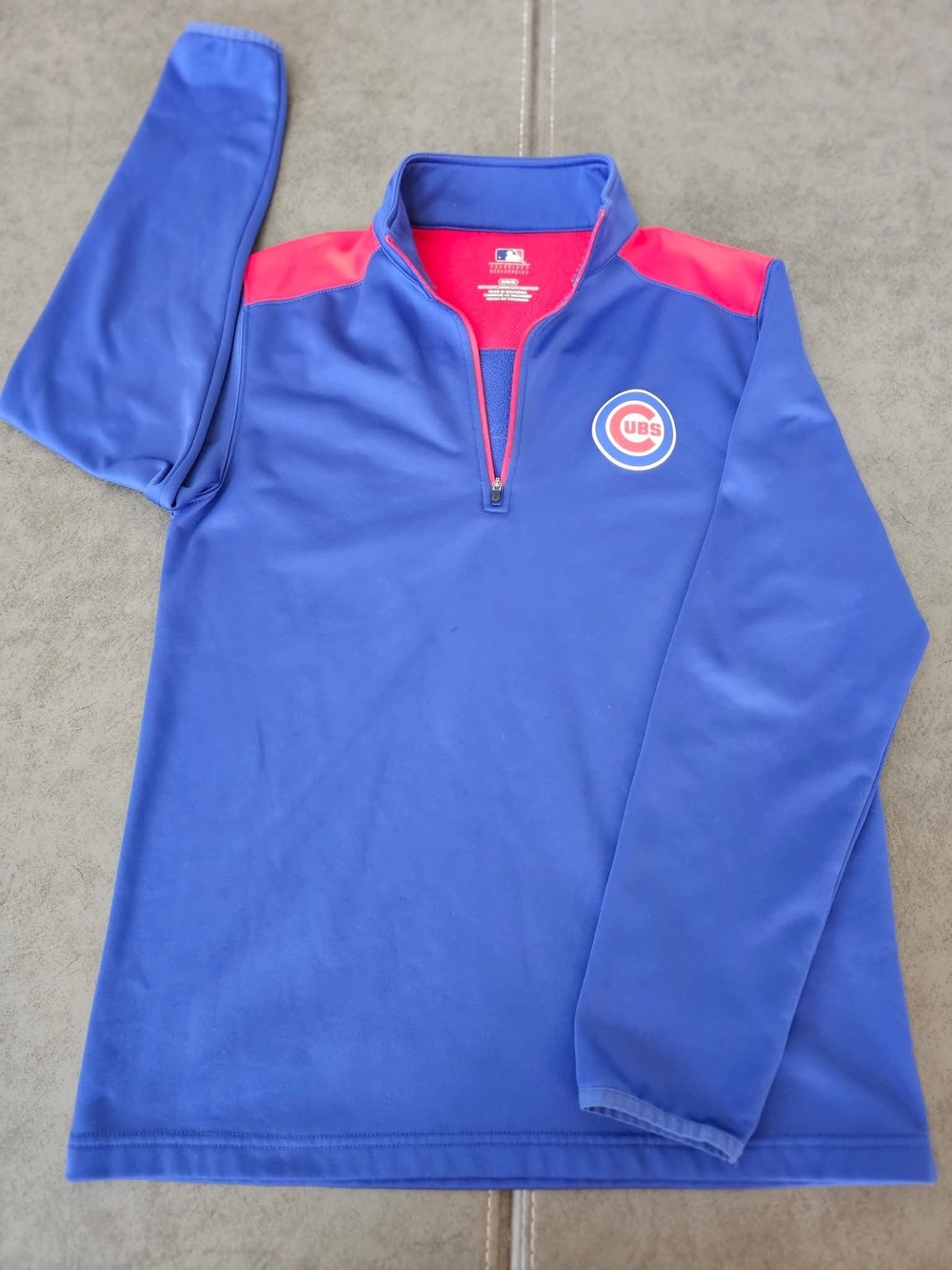 Chicago Cubs MLB Quarter-zip Pullover Men's Medium Blue & Red